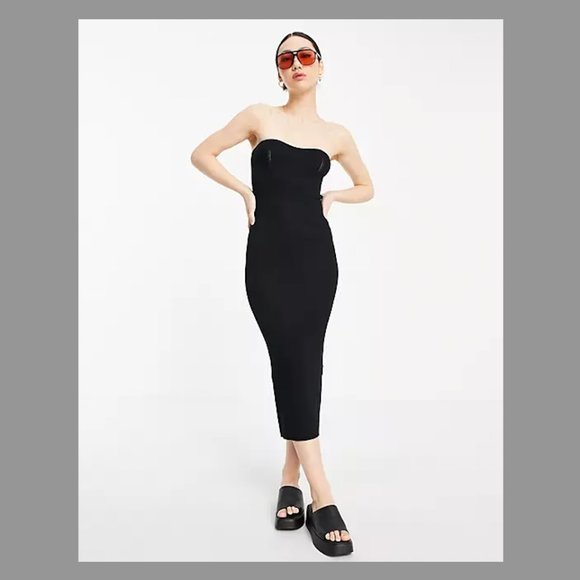 Asos Black bandeau dress - Picture 1 of 5